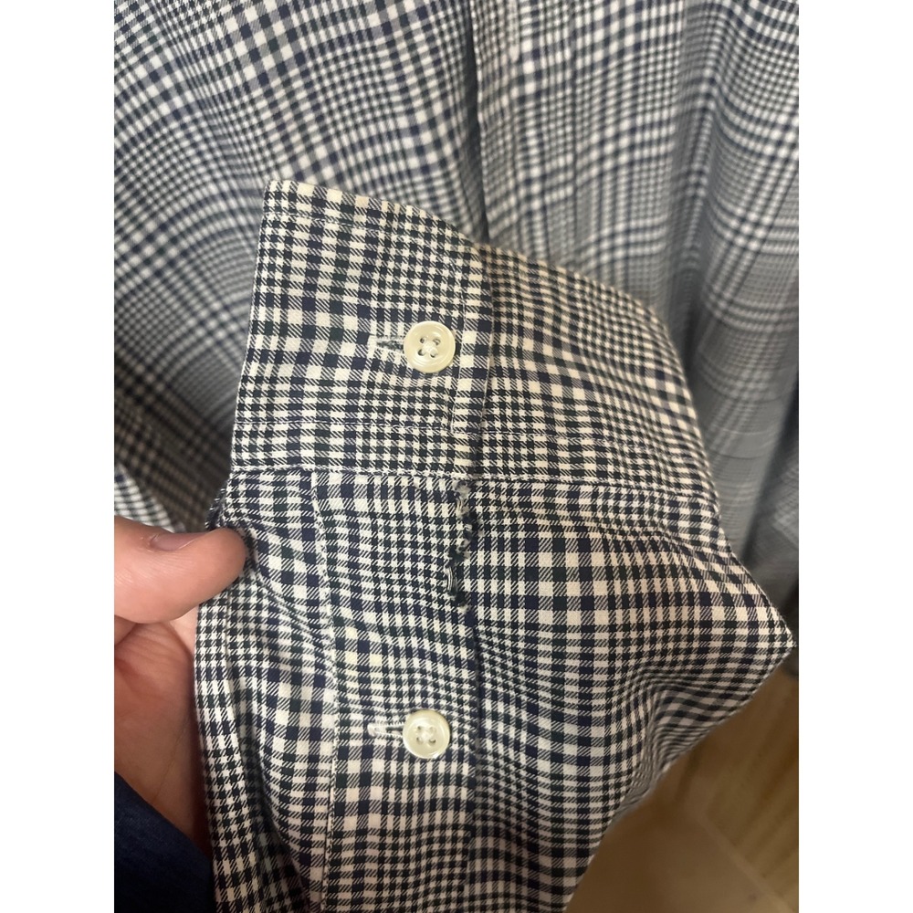 Ralph Lauren Blake Mens Large Blue White Glen Plaid Cotton Button Down Shirt - Picture 4 of 6